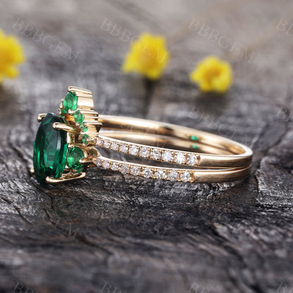 Yellow Gold Emerald Ring-BBBGEM Oval Emerald Engagement Rings