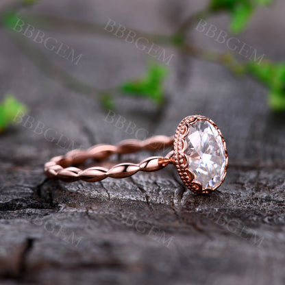 Rose Gold Moissanite Ring-BBBGEM Moissanite Jewelry