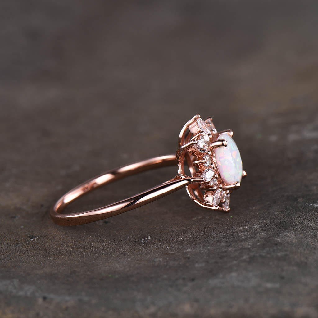 rose gold opal ring