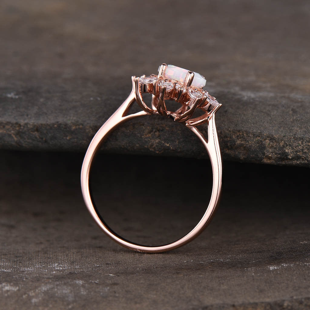 rose gold opal ring