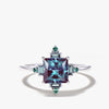 Princess Color-change Alexandrite Baguette Alexandrite Cluster Wedding Ring
