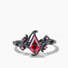 1CT Kite Cut Ruby Engagement Ring Ruby Leaf Nature Inspired Black Gold Ring