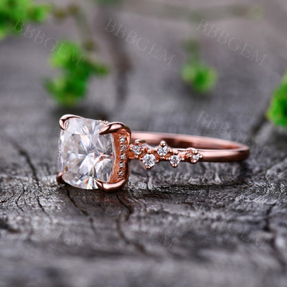 Rose Gold Moissanite Ring-BBBGEM Moissanite Rings