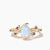1.25CT Teardrop Cut White Opal Engagement Ring Sapphire Nature Inspired Ring