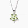 Teardrop Cut Natural Peridot Necklace Diamond Floral Cluster Wedding Pendant