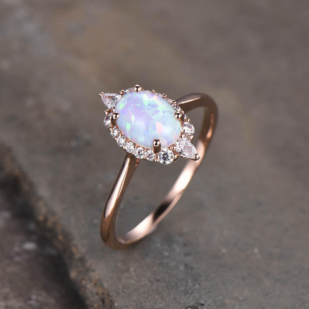 raw opal engagement rings