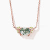 2CT Oval Cut Natural Moss Agate Wedding Necklace Peridot Twig Leaf Pendant