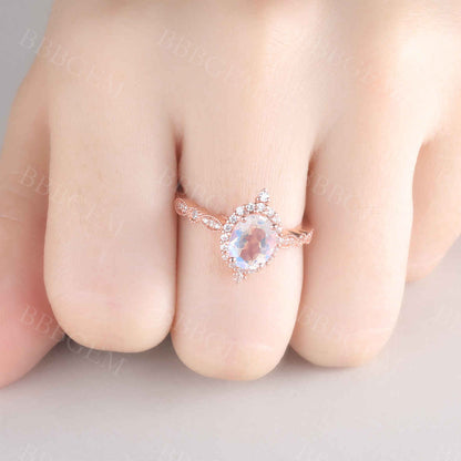 Moonstone Engagement Ring