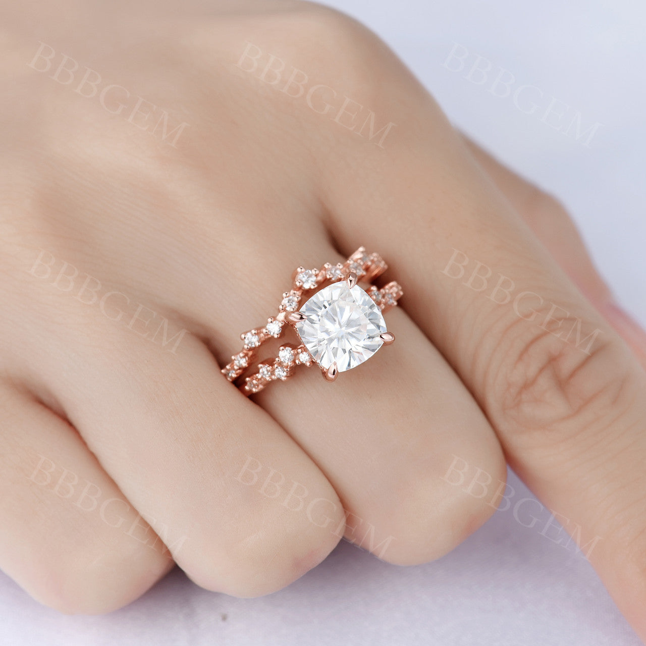 Rose Gold Moissanite Ring-BBBGEM Moissanite Rings