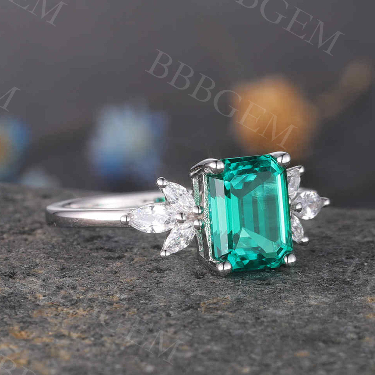 Emerald Cut Emerald Ring 06