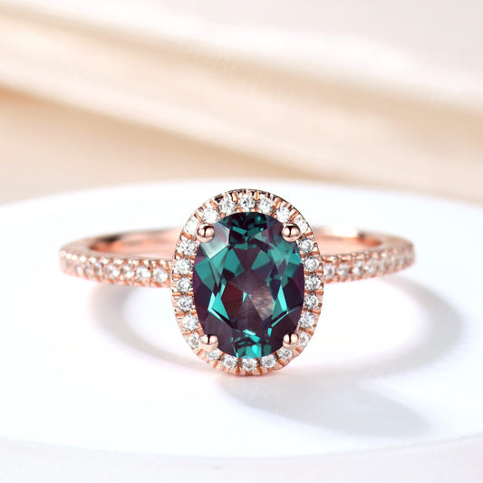 Alexandrite Engagement Ring-BBBGEM Alexandrite Engagement Ring