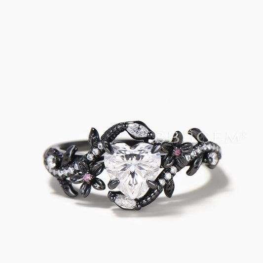 Heart Cut IGI Certificate Lab Grown Diamond Tourmaline Inspired Wedding Ring