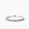 Color-change Alexandrite And Natural Amethyst Half Eternity Stacking Wedding Band
