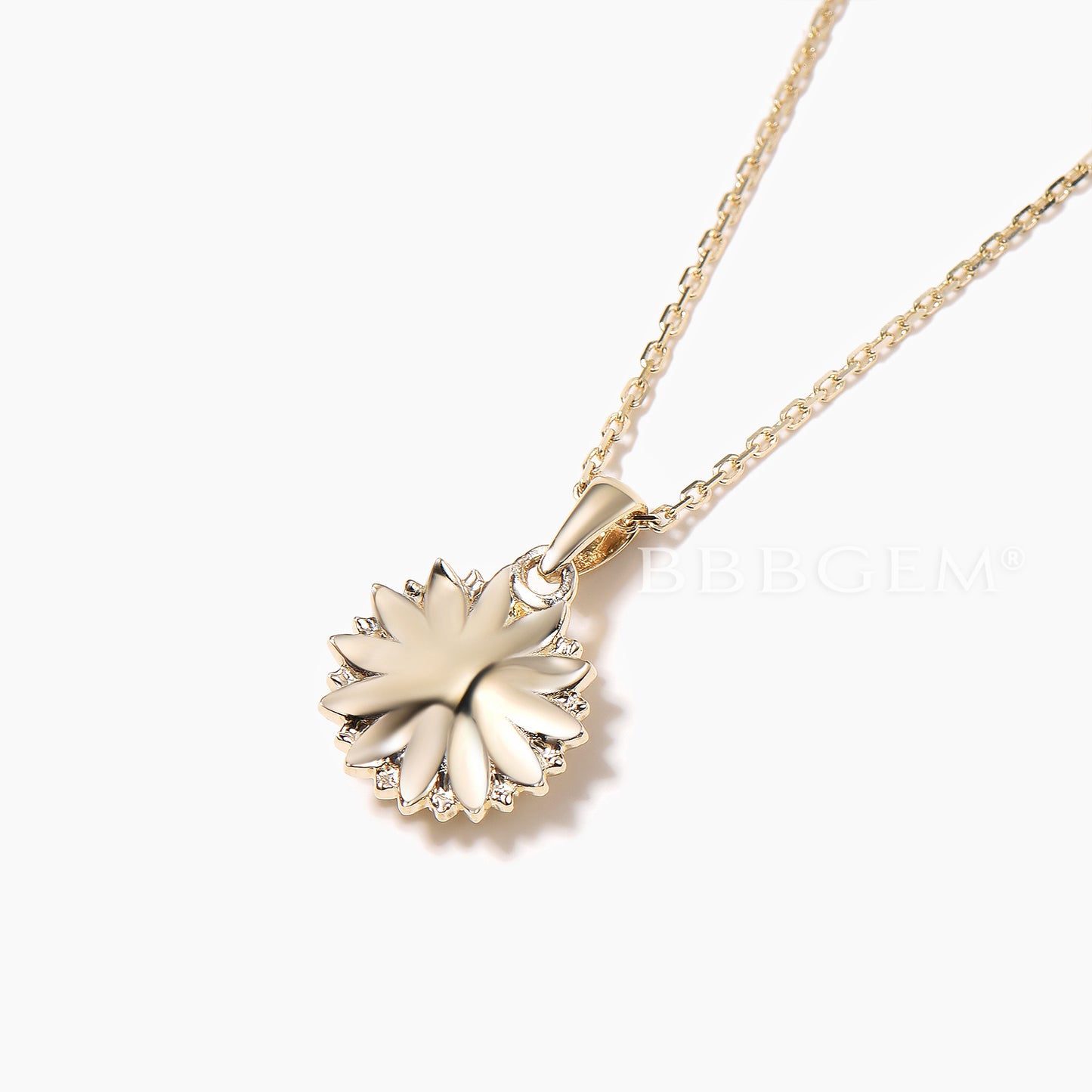 Round Cut Natural Peridot Necklace Sunflower Inspired Solitaire Pendant