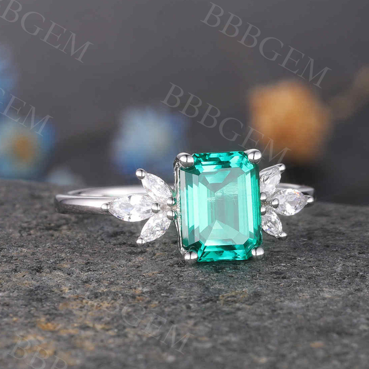 Emerald Cut Emerald Ring 03