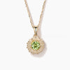 Round Cut Natural Peridot Necklace Sunflower Inspired Solitaire Pendant