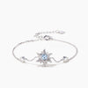 Round Cut Natural Aquamarine Sun Bezel Bracelet Moissanite Wedding Bracelet