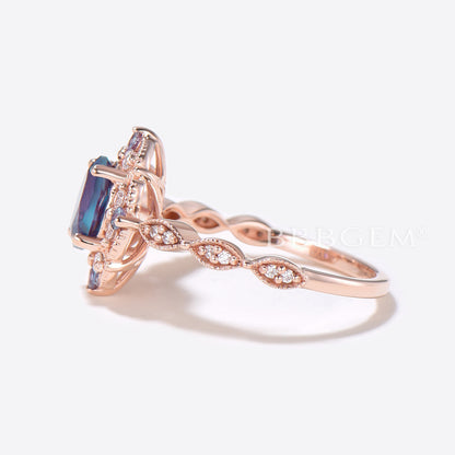 14K/18K Vintage Filigree Alexandrite Engagement Ring