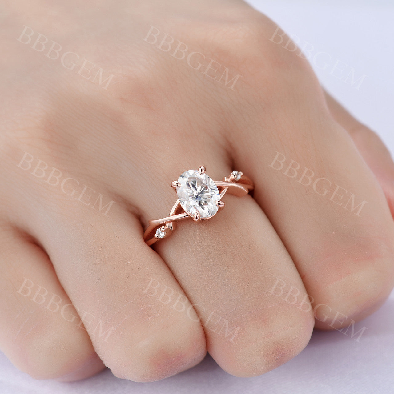 Oval Moissanite Ring-BBBGEM Moissanite Engagement Rings