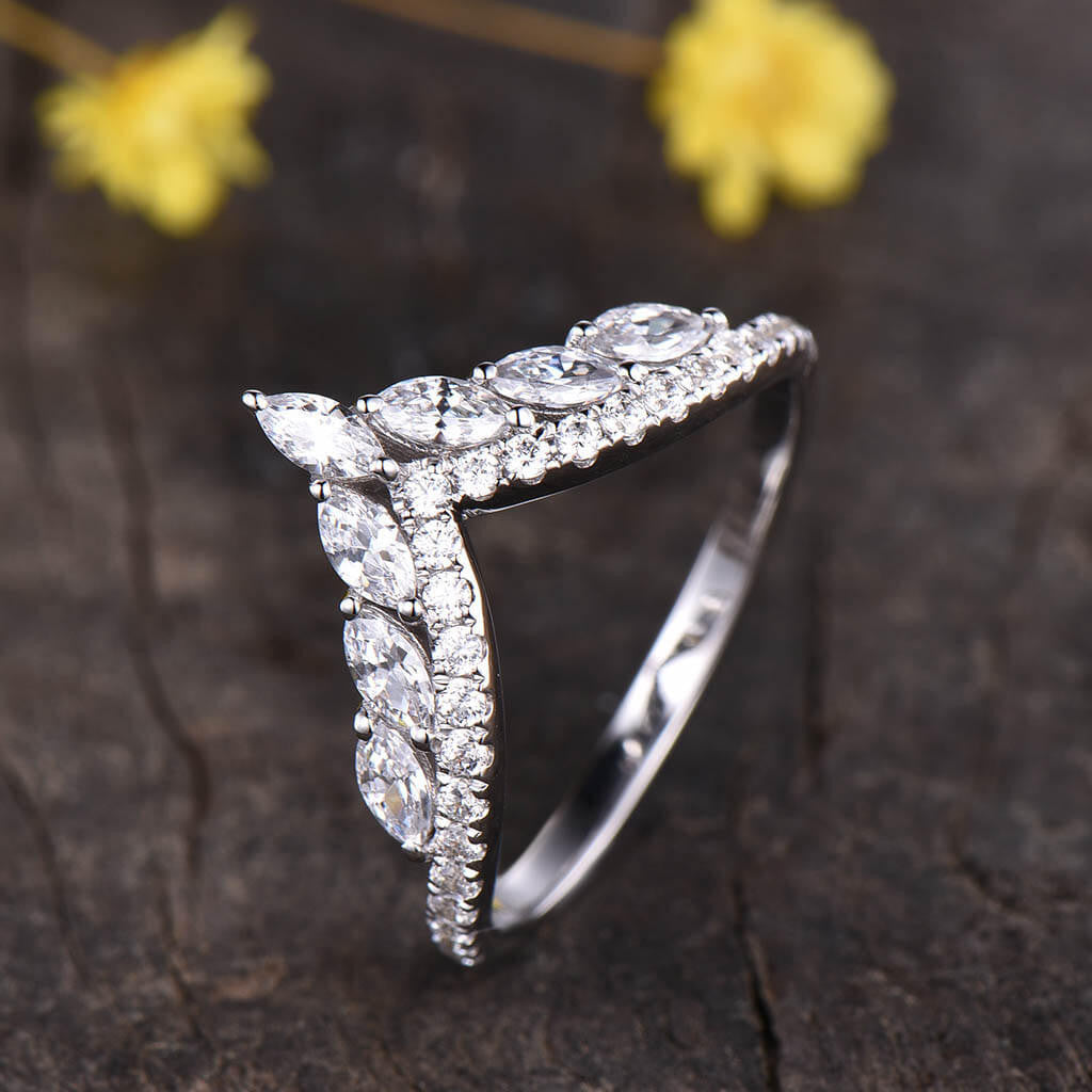 moissanite white gold wedding rings