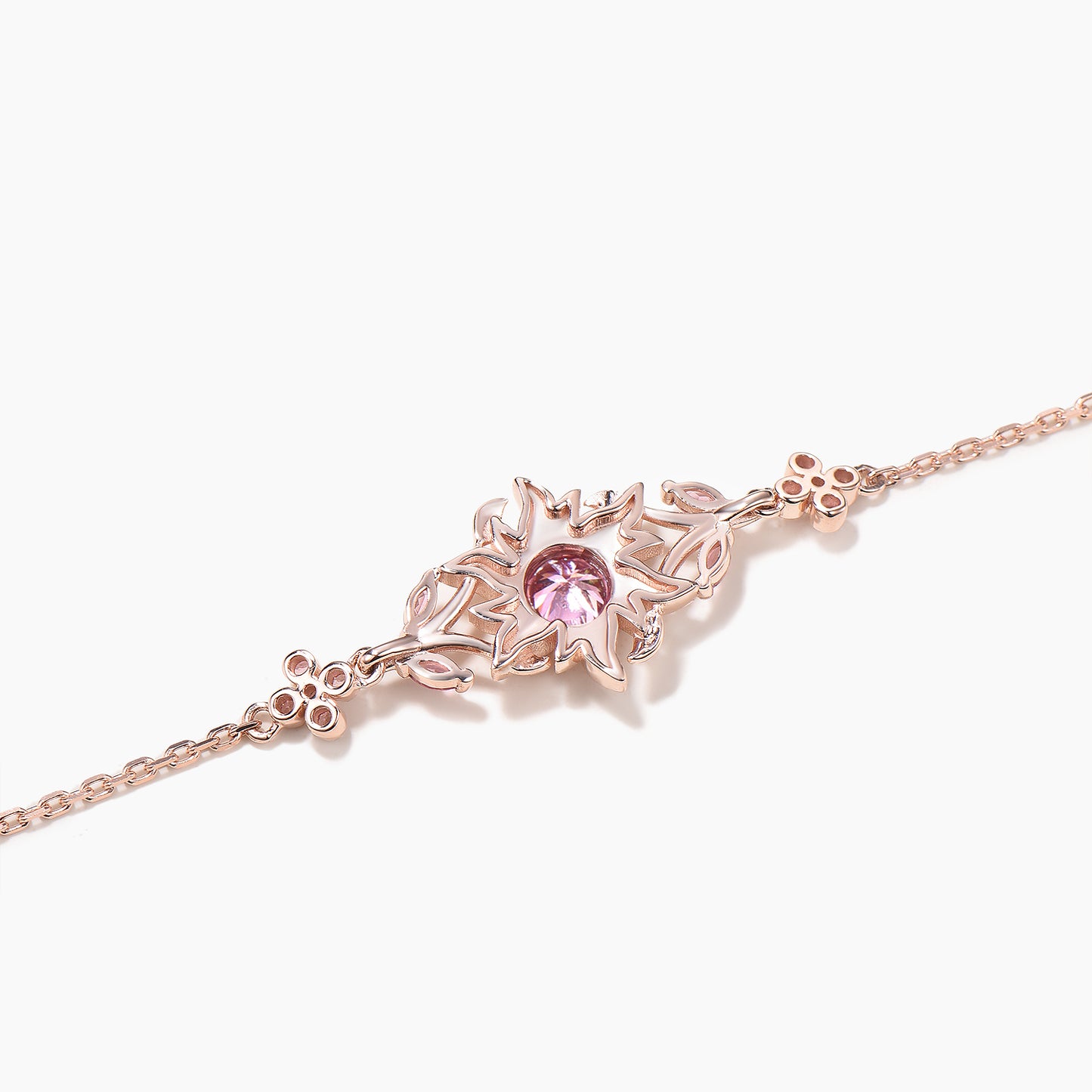 Round Cut Padparadscha Sapphire Tourmaline Branch Rapunzel Inspired Bracelet