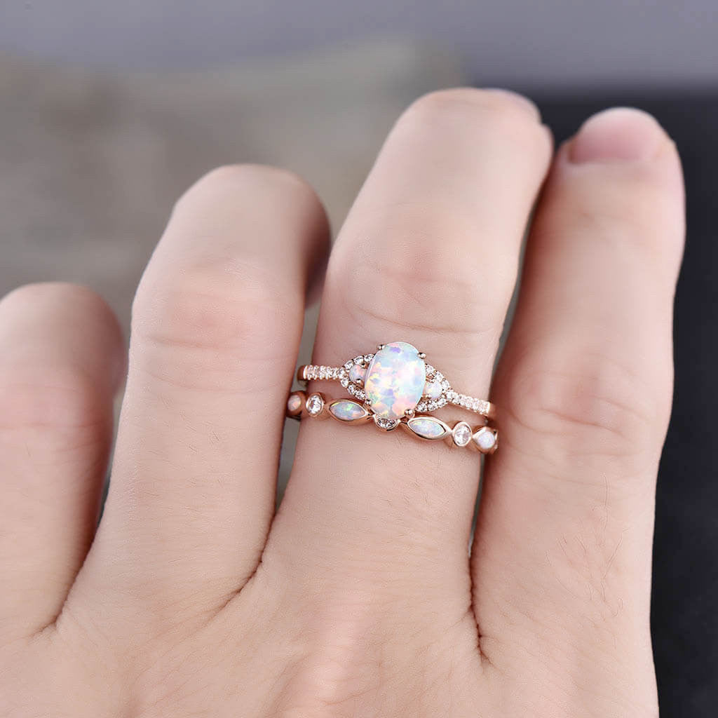 opal and diamond engagement ring-BBBGem Opal Rings