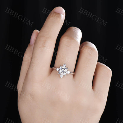 Moissanite Vintage Engagement Rings-BBBGEM Moissanite Rings