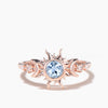 Rapunzel Inspired Celestial Ring Round Cut Natural Aquamarine Sun Wedding Ring