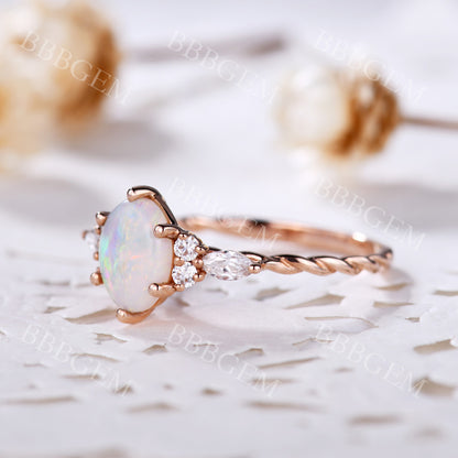 Rose Gold Opal Ring-BBBGEM Rose Gold Opal Ring