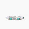 Baguette Cut Emerald Round Diamond Full Eternity Wedding Ring Stacking Band