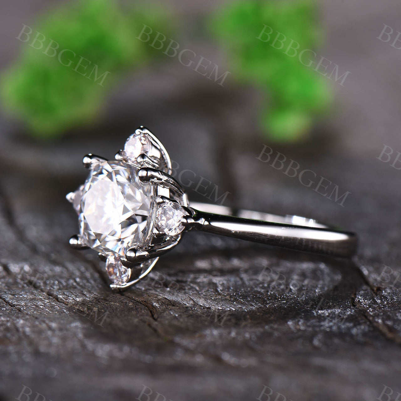 Cushion Cut Moissanite Ring-BBBGEM Moissanite Rings