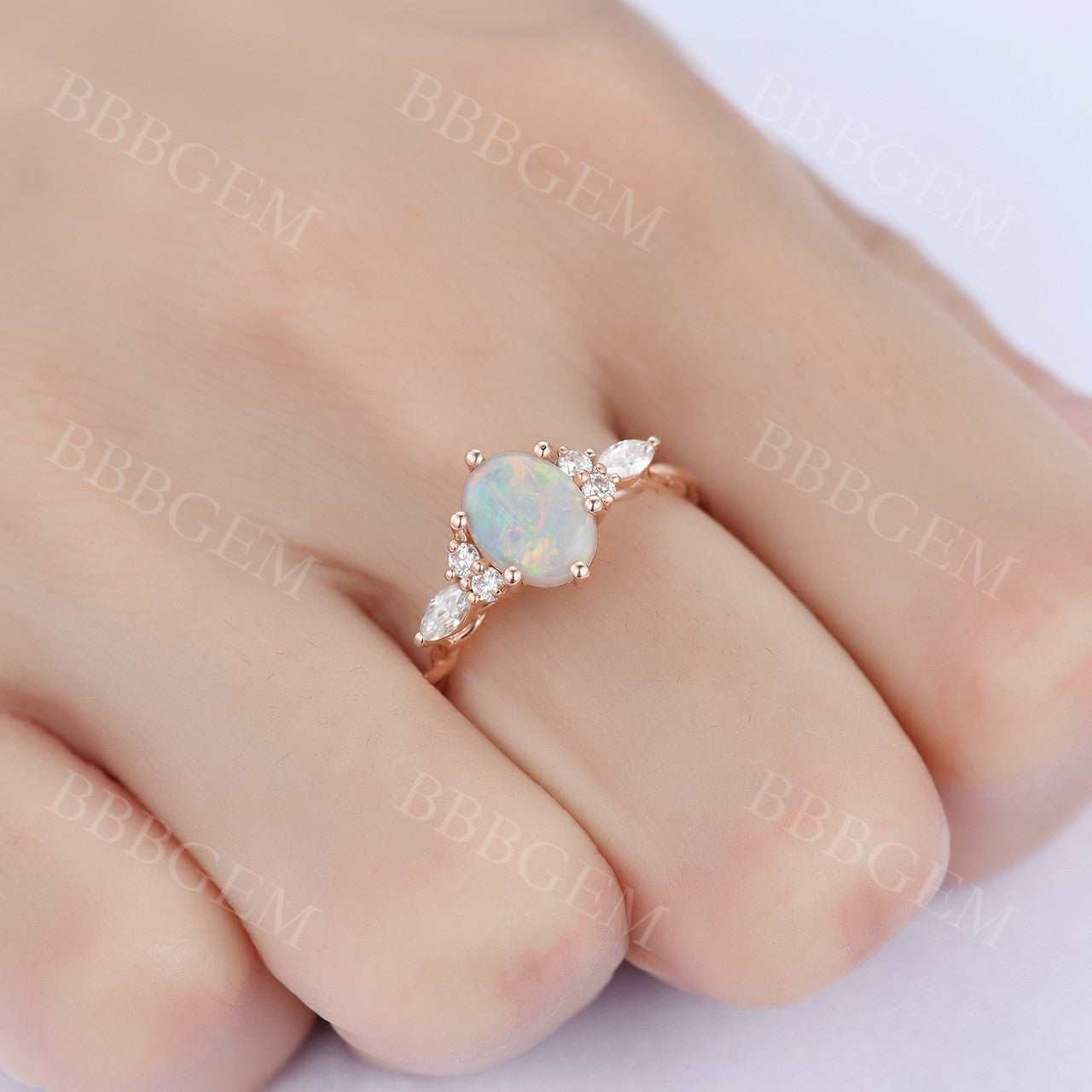 Rose Gold And Opal Ring-BBBGEM Rose Gold Opal Ring