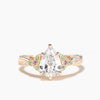 Pear Cut IGI Certificate Lab Diamond Celtic Knot Ring Multi-gems Twisted Ring