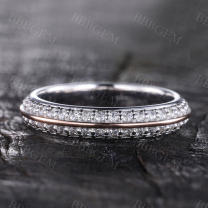 Moissanite Wedding Band Full Eternity Wedding Ring Stacking Ring