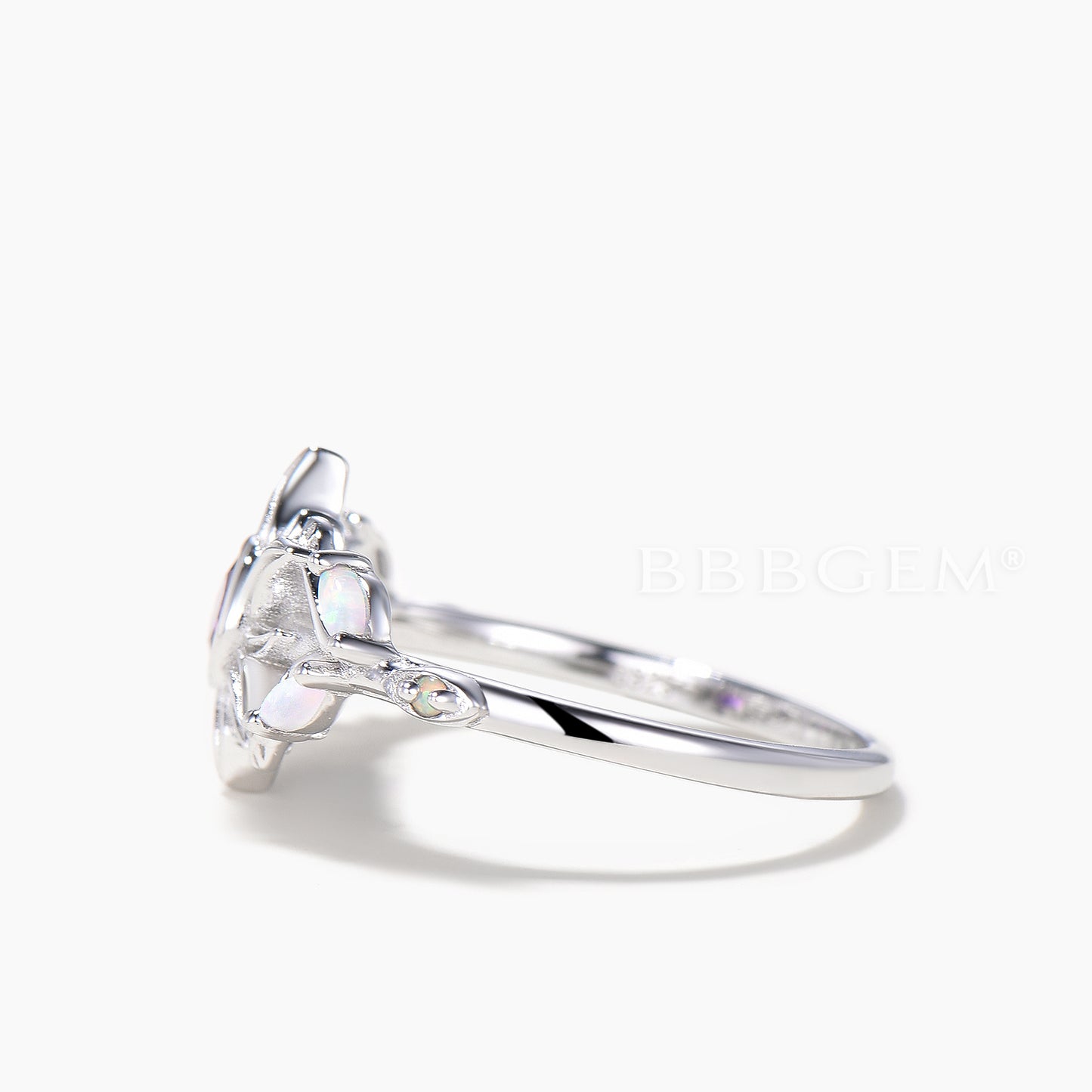 Round Cut Natural Amethyst Rapunzel Sun Engagement Ring Opal Accent Ring