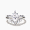 Pear Cut IGI Certificate Lab Grown Diamond Curved Ring Set Topaz Crown Band