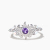 Round Cut Natural Amethyst Rapunzel Sun Engagement Ring Opal Accent Ring