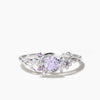 Round Cut Lavender Sapphire Moon Celestial Amethyst Inspired Engagement Ring