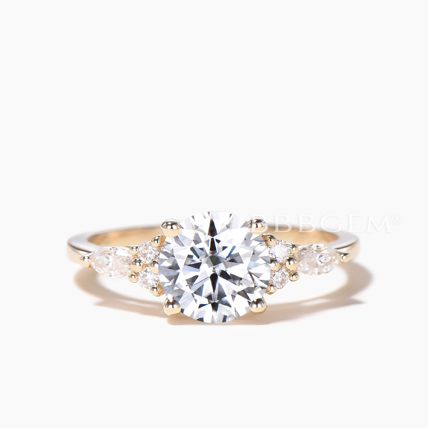 Round Cut IGI Certificate Lab Grown Diamond Ring Set Diamond Twisted Band