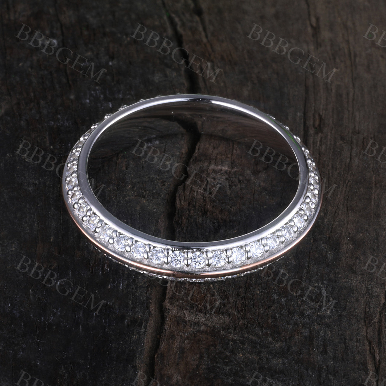 Moissanite Wedding Band Full Eternity Wedding Ring Stacking Ring