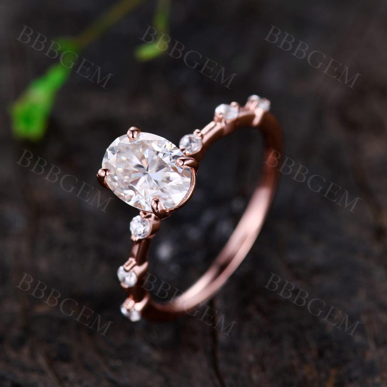 Rose Gold Moissanite Ring-BBBGEM Moissanite Rings