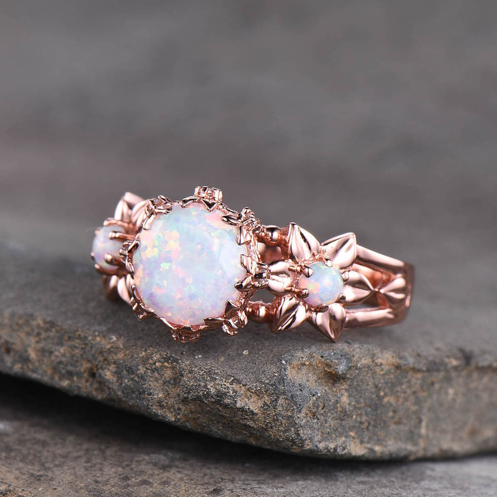 Australian opal engagement ring