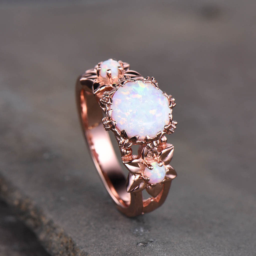 female opal engagement rings