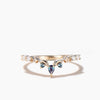 Teardrop Cut Color-change Alexandrite Wedding Ring Diamond Celestial Curved Band