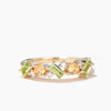 Round Natural Citrine Baguette Peridot Wedding Ring Moissanite Stacking Band