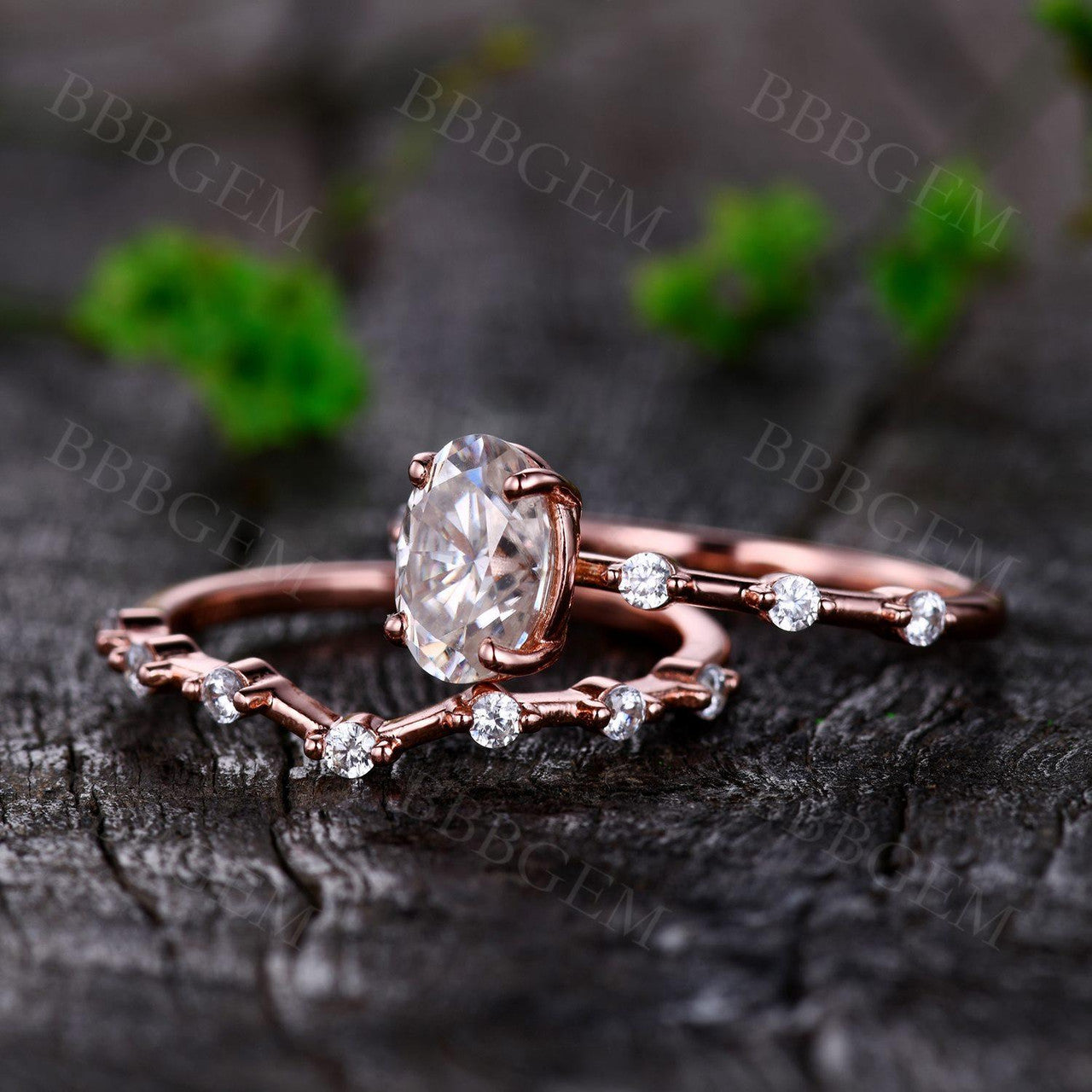 Moissanite Bridal Sets-BBBGEM Moissanite Rings