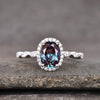 Oval Alexandrite Halo Diamond Engagement Ring Marquise