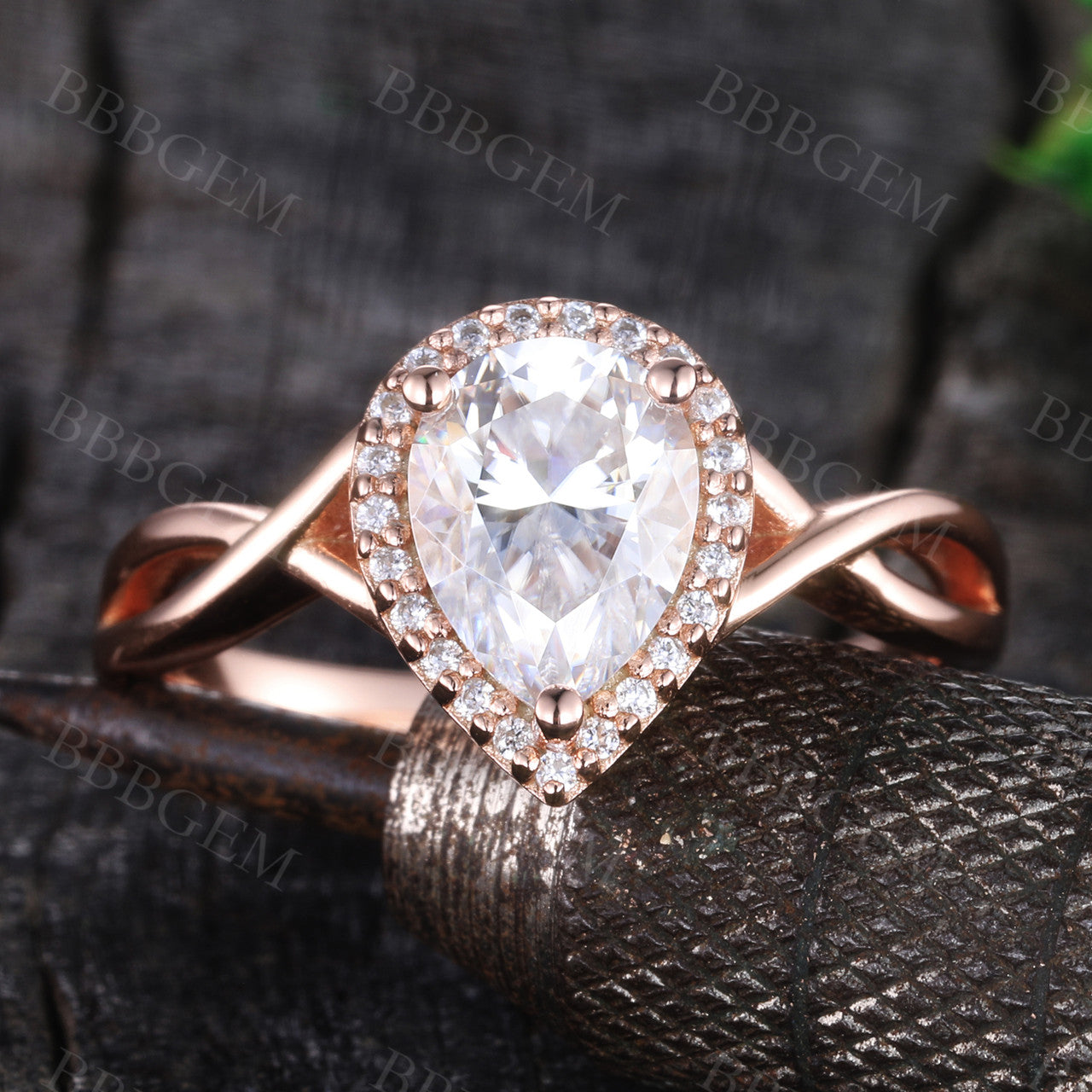 14K Solid Gold Moissanite Engagement Ring Vintage Diamond Ring For Women