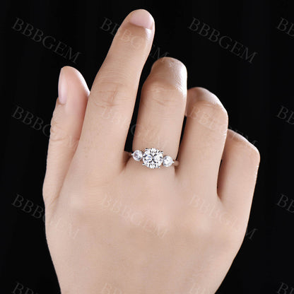 White Gold Moissanite Engagement Ring-BBBGEM Moissanite Engagement Ring