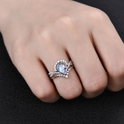 white gold moonstone engagement ring-BBBGEM moonstone gemstone engagement rings